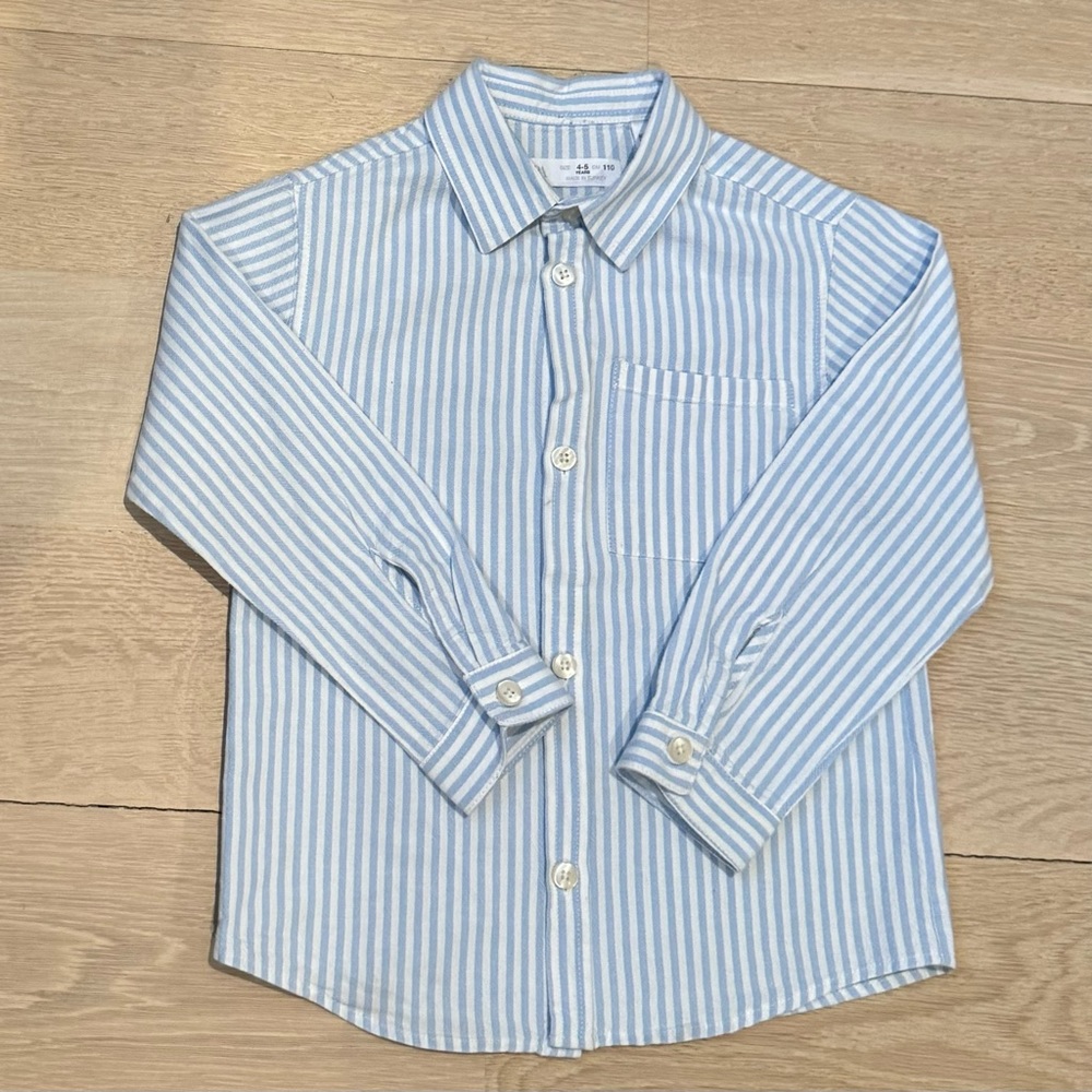 Zara Kids Striped Button Down Shirt- Size:  4/5 yrs
